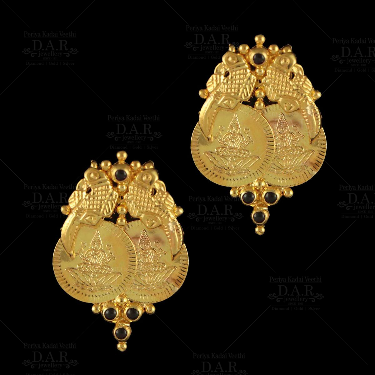 kasu earrings gold