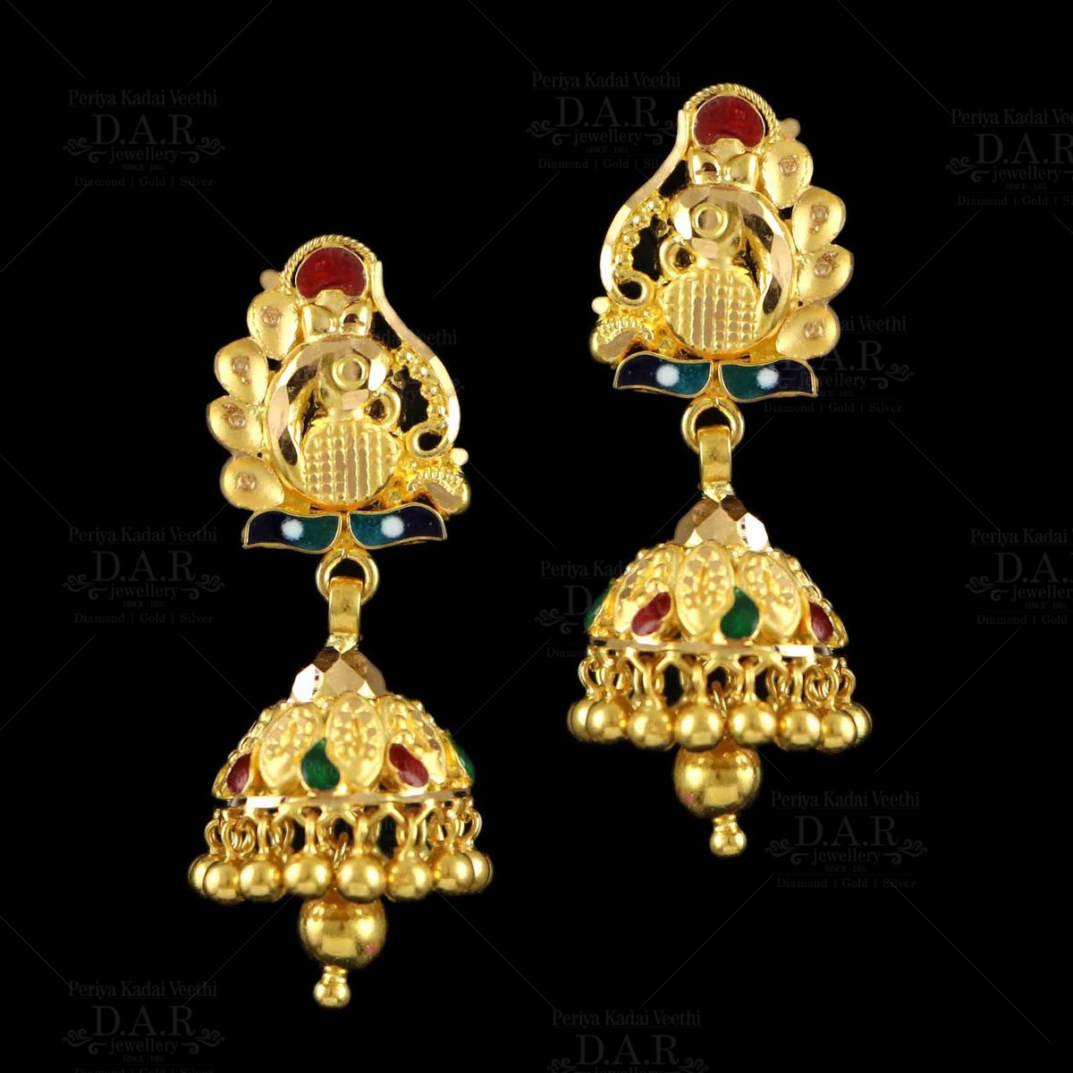 Buy One Gram Gold Plated Women Palaka Earrings Online