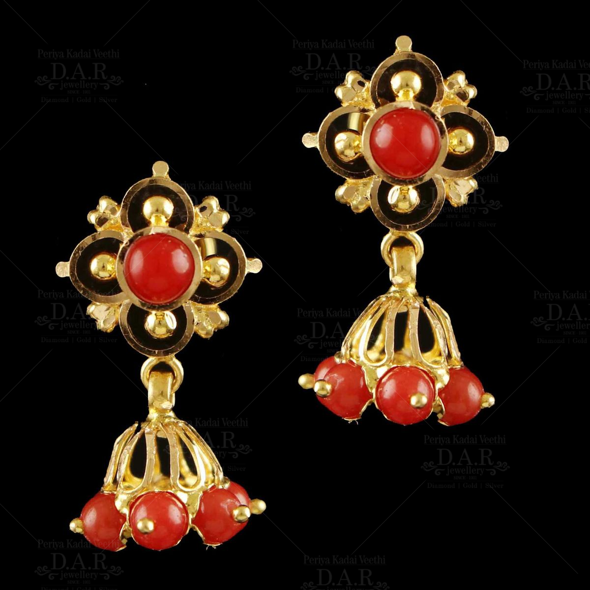 latest gold and coral earrings design2023|| #goldearrings #coraljewerly  #dailywearearring #earrings - YouTube