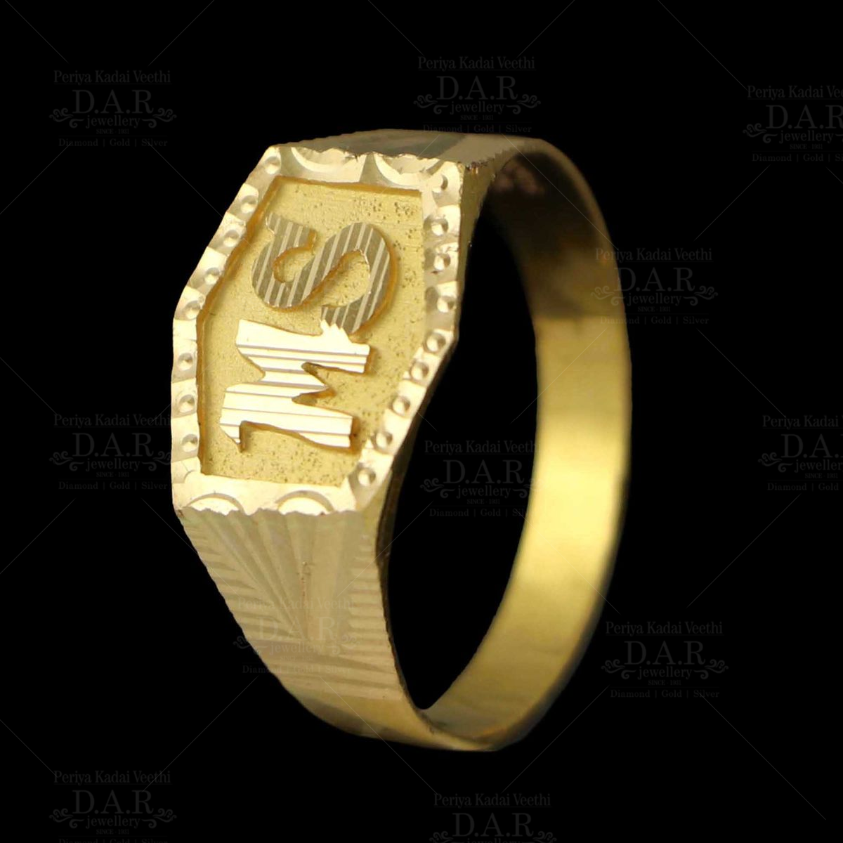 ms letter gold rings