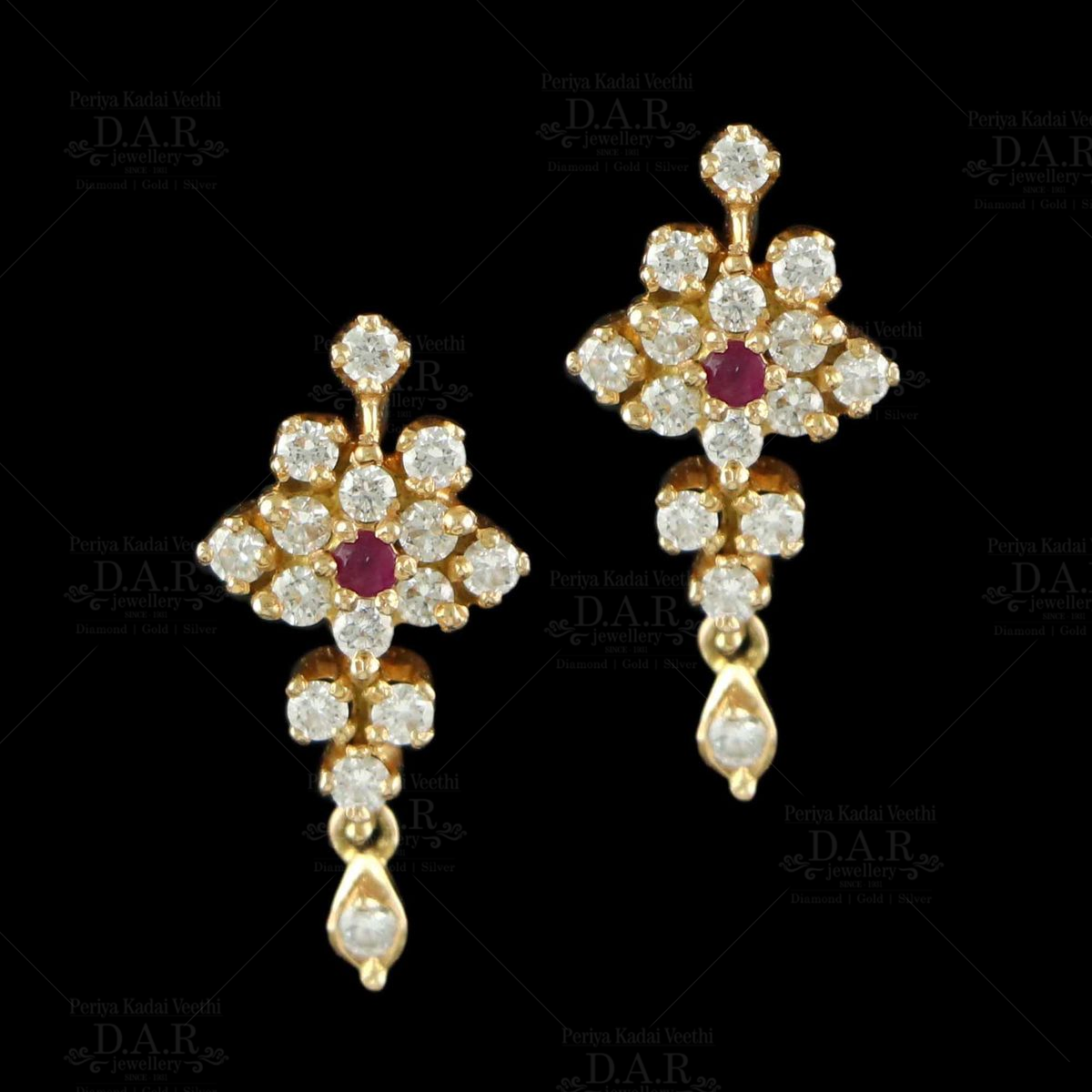 22K Gold Clip on Earrings - Best Fancy Latest Gold Earring Designs Online