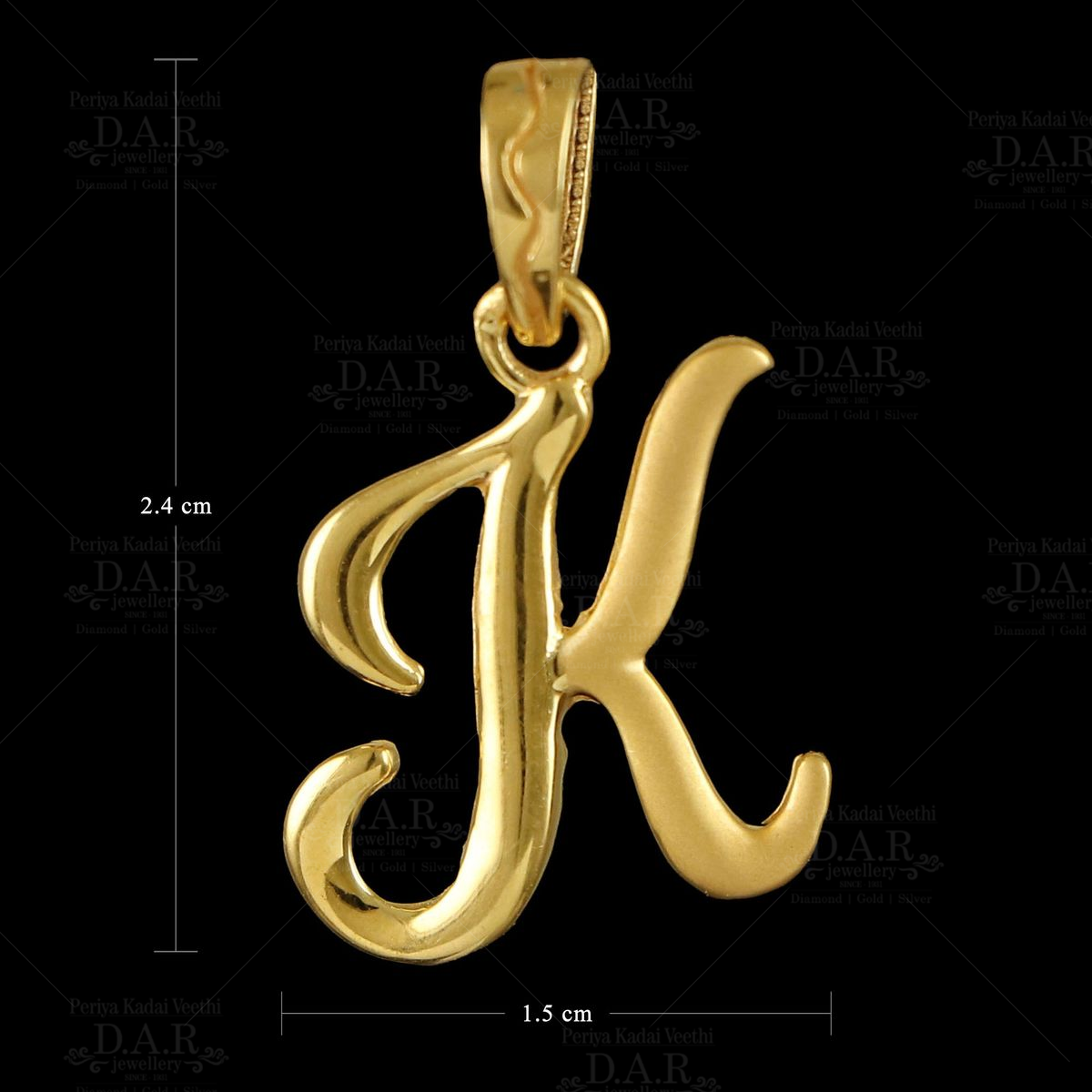 K letter outlet pendant gold