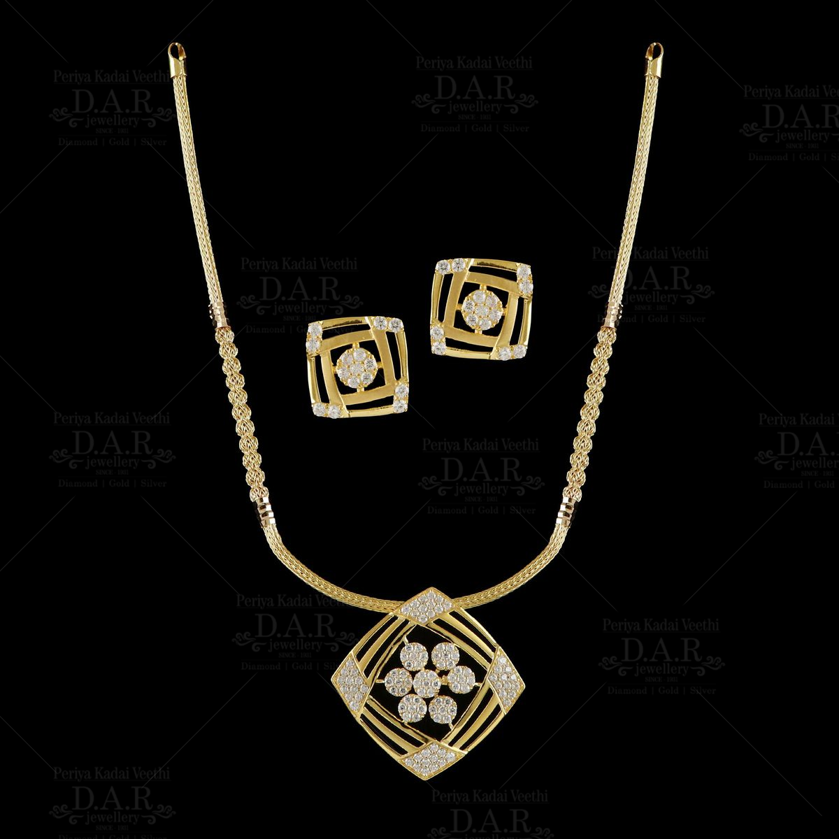 Gold Necklace Set with Earrings 22 Karat – aabhushan Jewelers