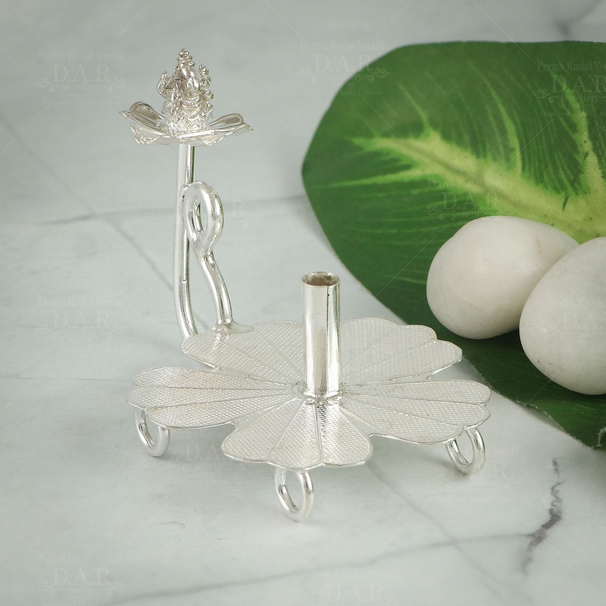 German Silver Lotus kamakshi Diya Lamp | Return gifts haldi kumkum, Po –  Classical Dance Jewelry
