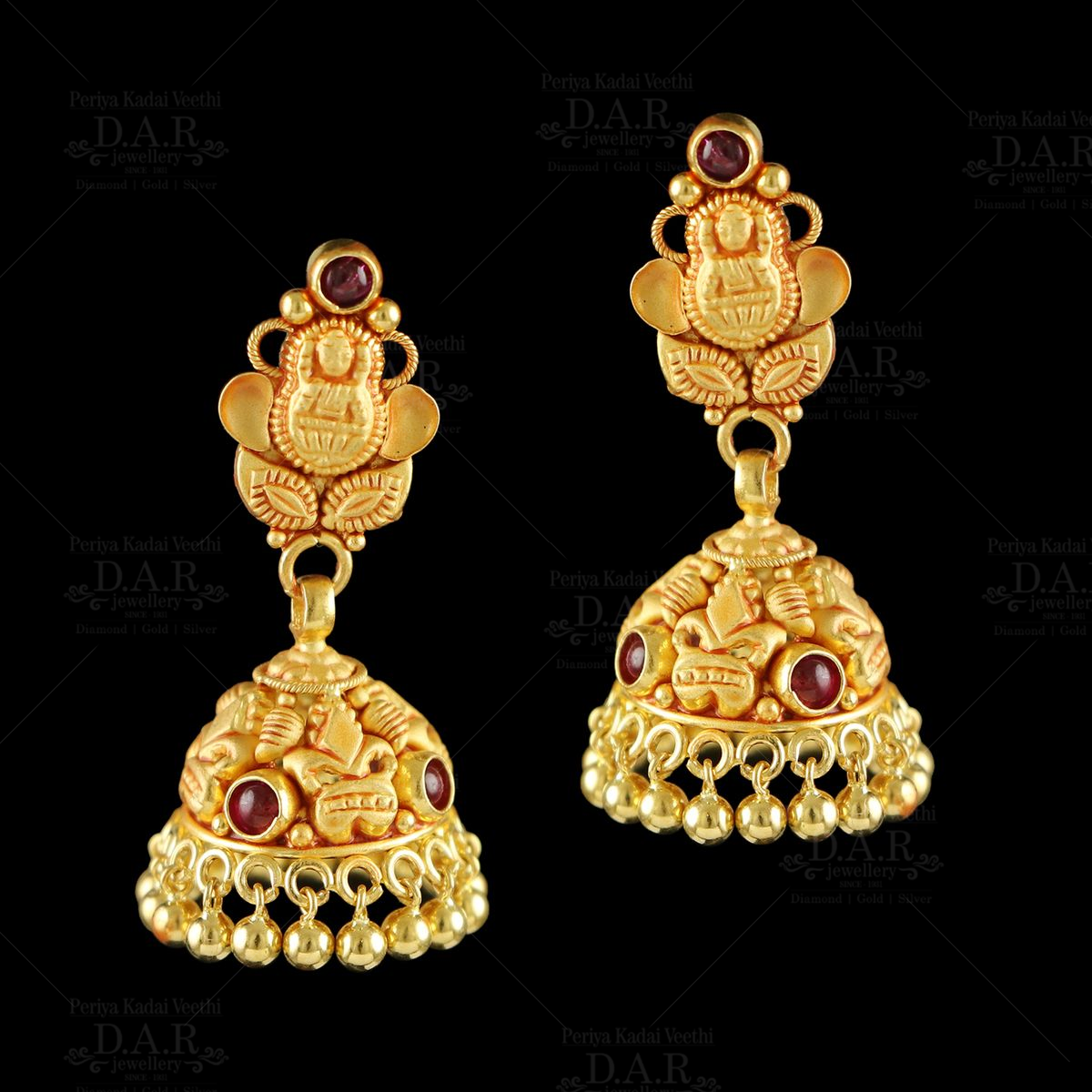 22 kt gold red antique jimikki