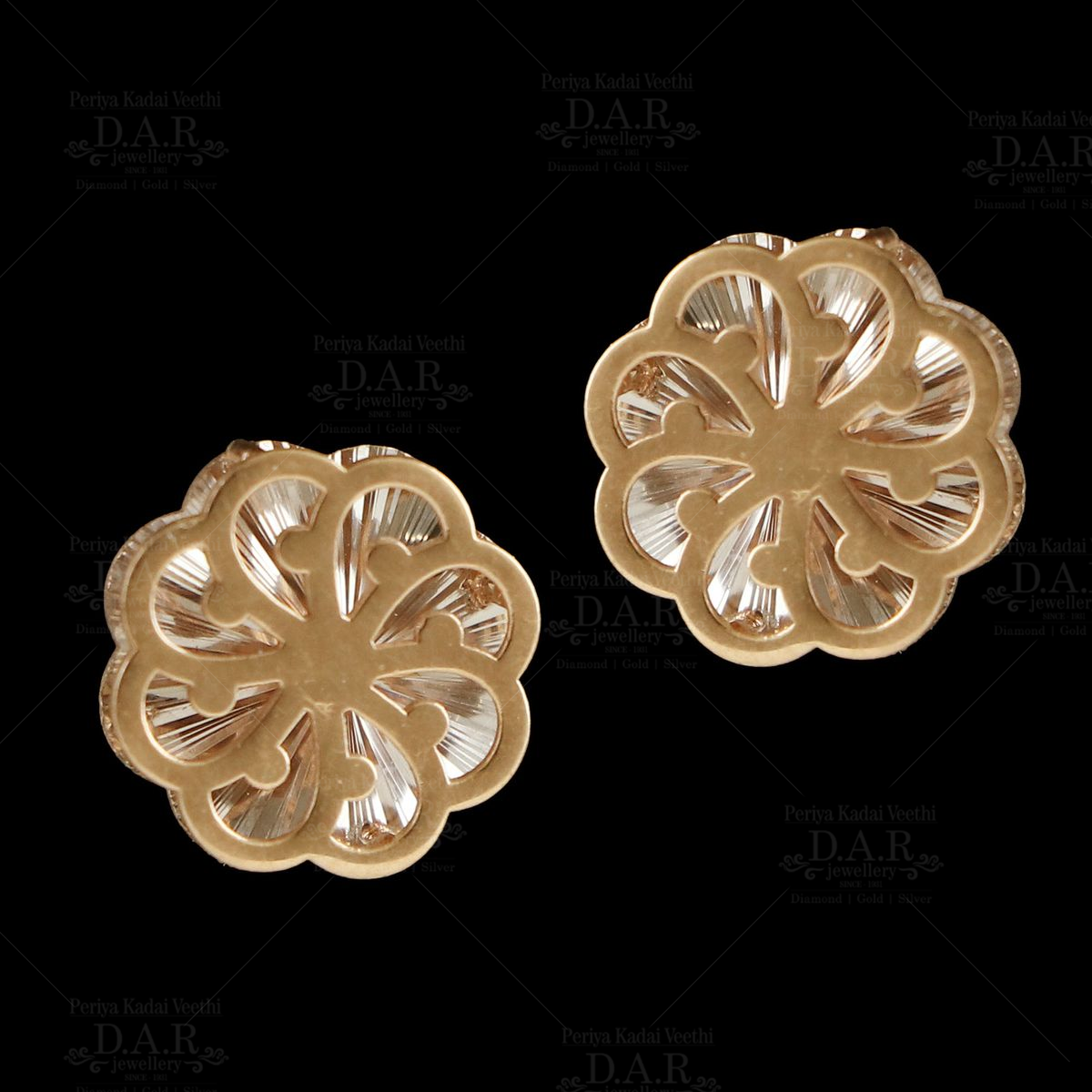 Floral Gold Plated Sterling Silver Filigree Button Earrings - Fantasy Stars  | NOVICA