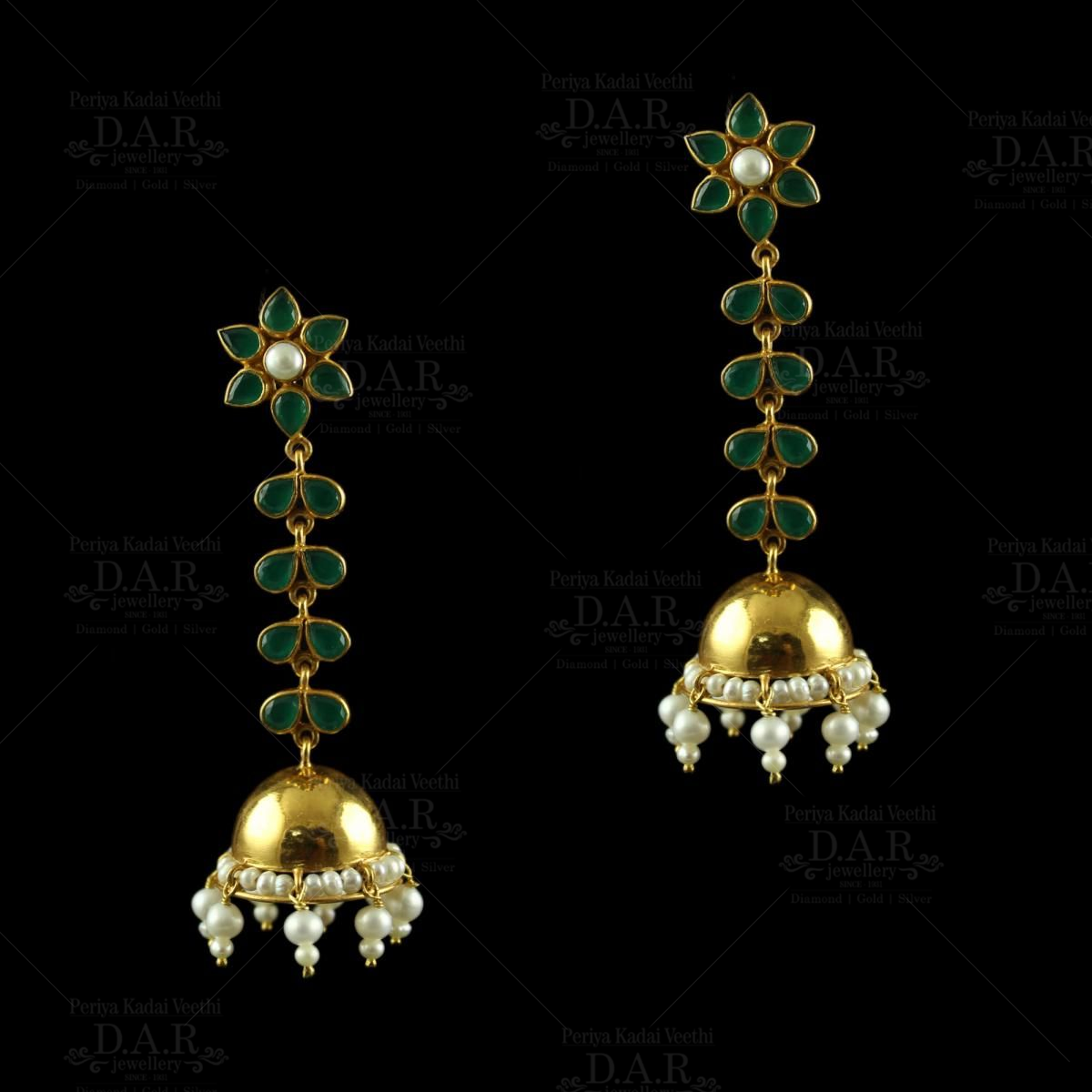 Polki earrings with green stone | Gold jewelry fashion, Gold earrings  designs, Beautiful jewelry