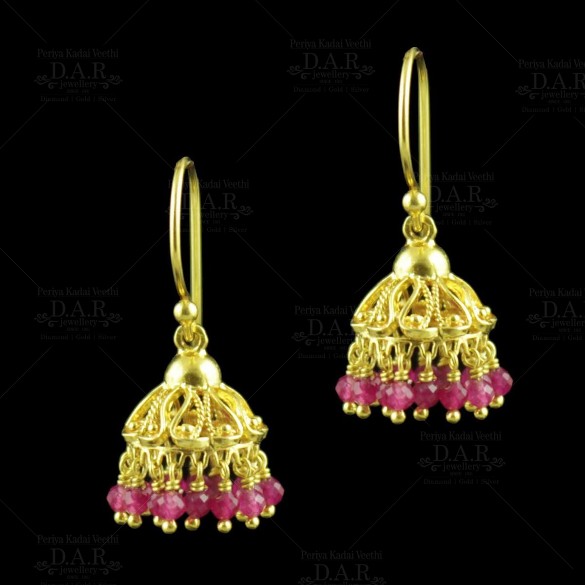 Ruby on sale gold jhumkas