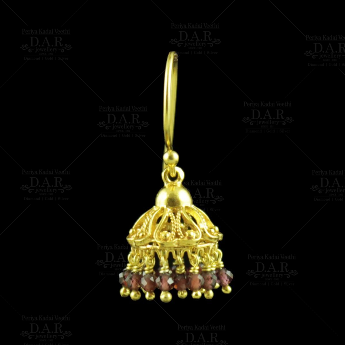 2 Line Beads Antique Gold Jhumka Earrings Trending Jimikki Kammal Designs  J24251