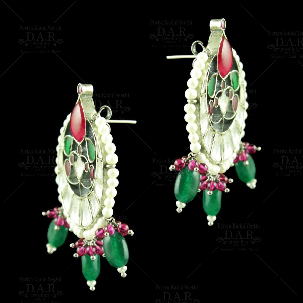 Yadeep India German Silver Oxidised Stylish Chandbali Designer Afghani Hoop  Earrings for women and girls – yadeepjewels