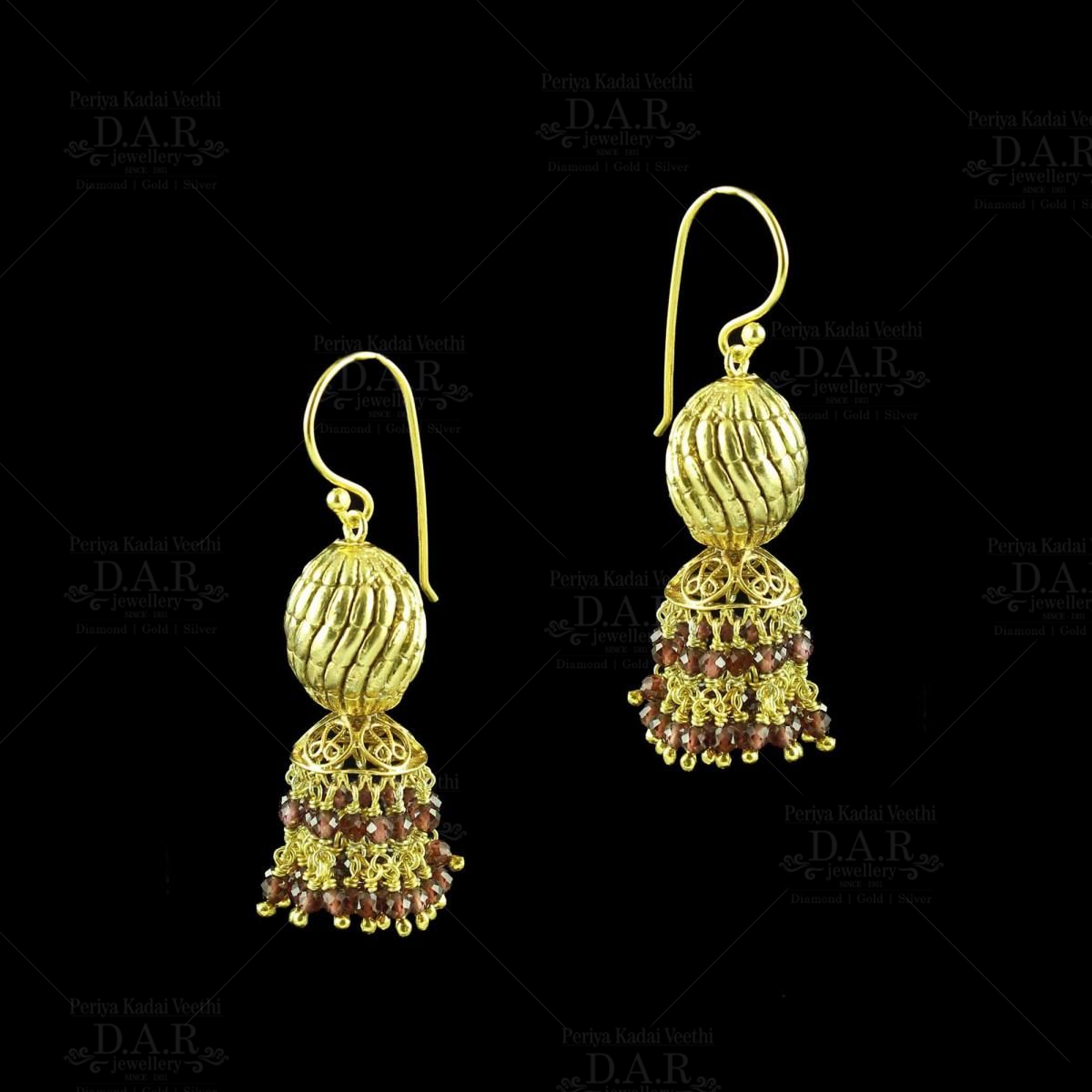 Buy New Style Gold Covering Net Type Dangle Earrings Designs for Girls