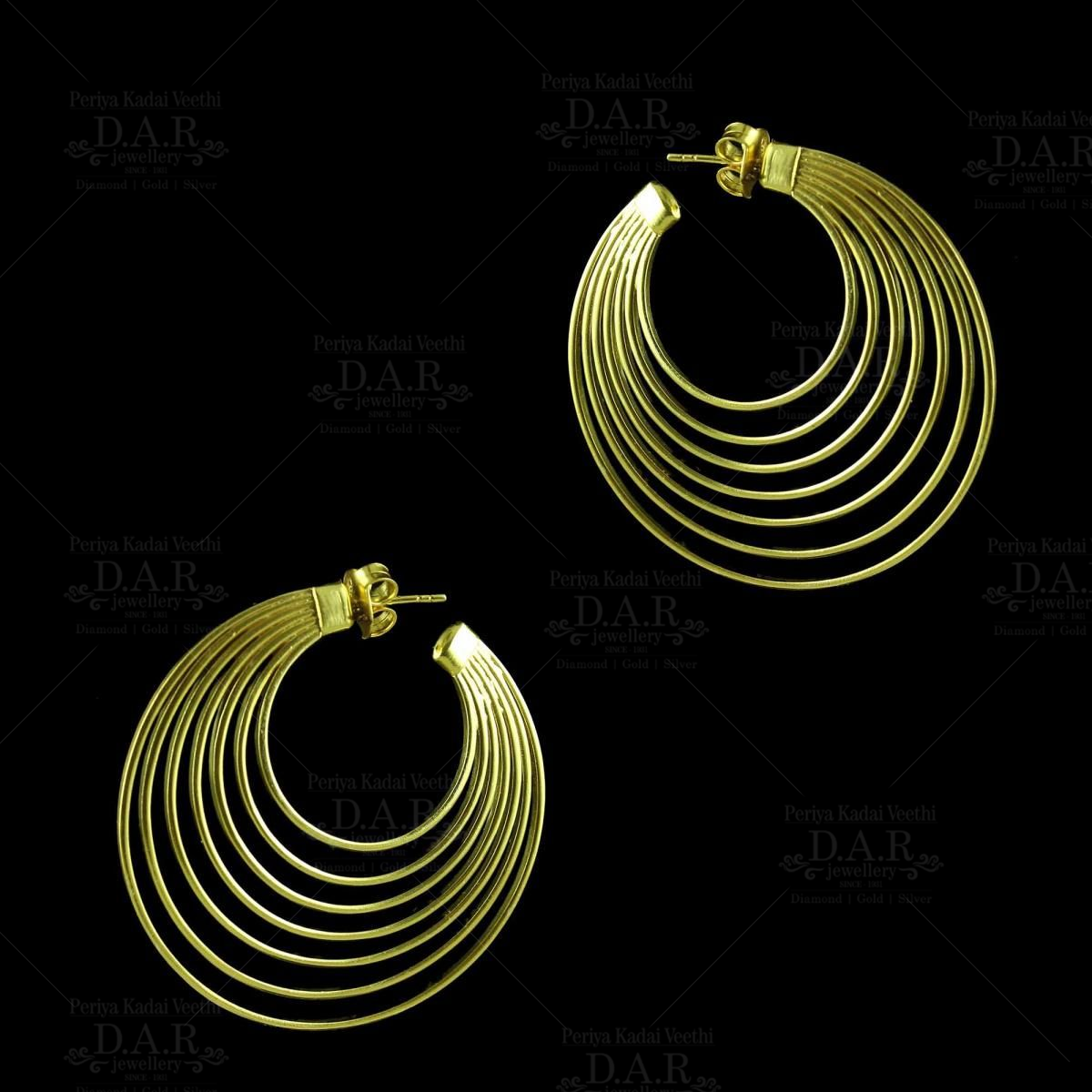 Ethereal Gold Hoop Bali Earrings