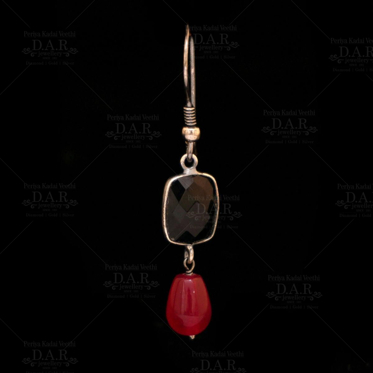 Red and black sales earrings online