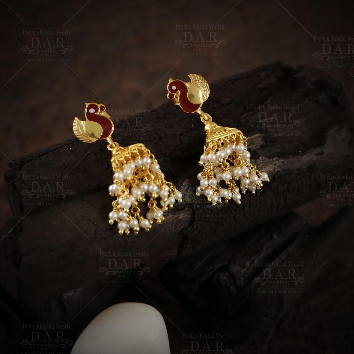 Meenakari Peacock Jhumka Earrings Studded With Kundan at Rs 1680 | कुंदन  इयररिंग, कुंदन की कान की बाली - Pinkcity Craft, Jaipur | ID: 25612644955