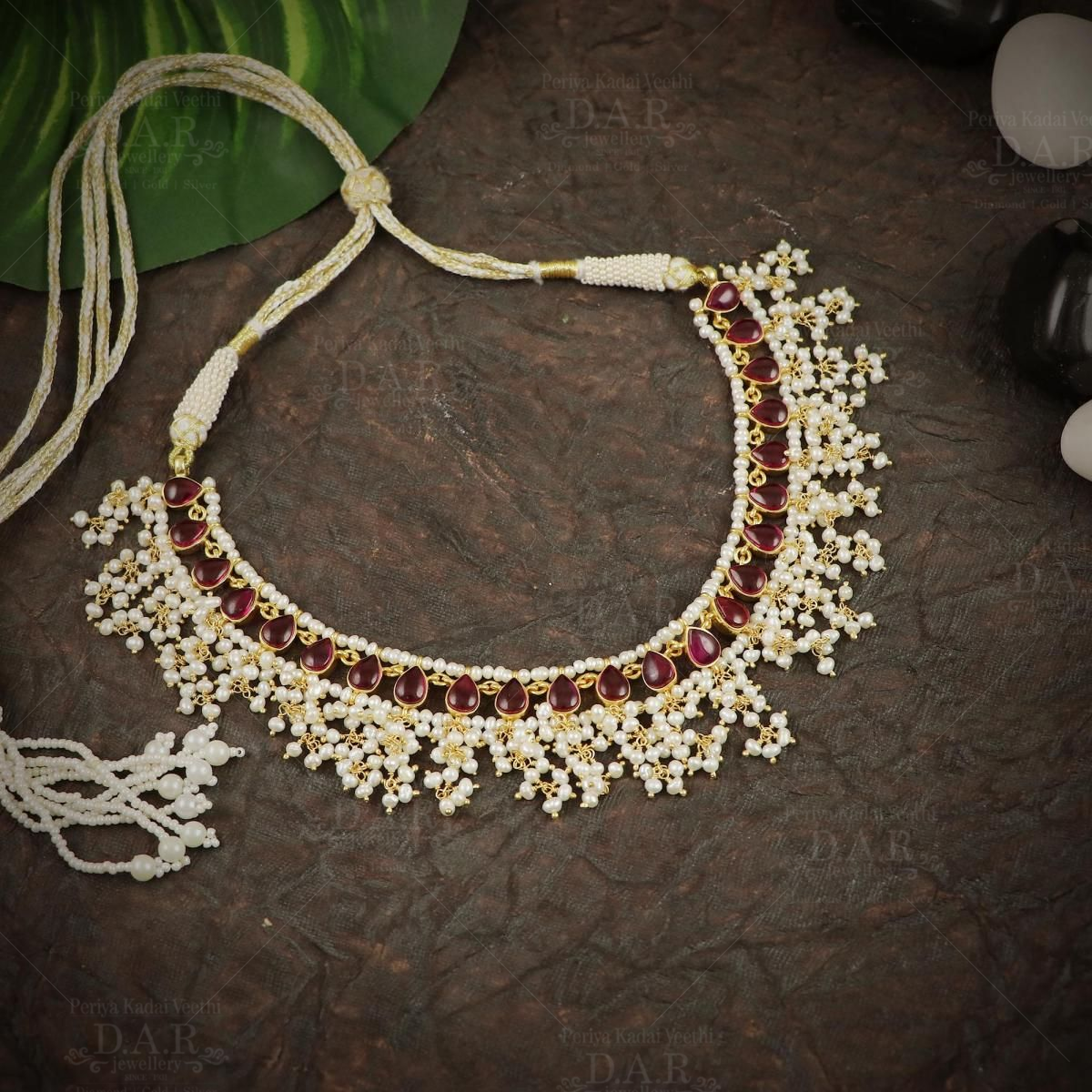 Gold Beads & Pearl Necklace  Art of Gold Jewellery, Coimbatore