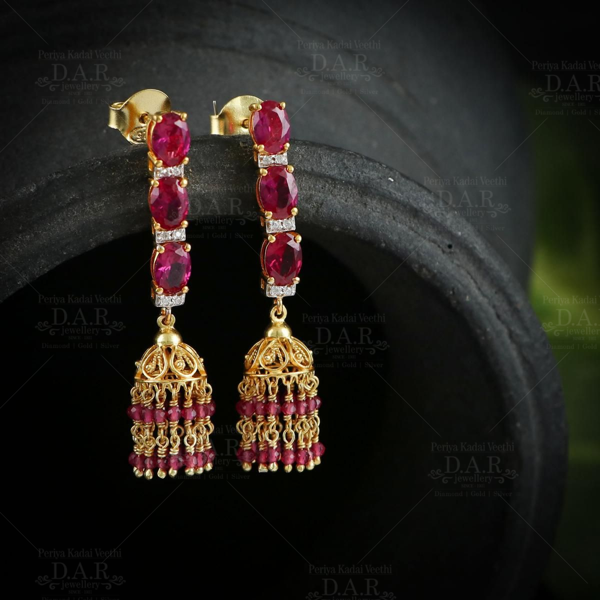 Buy DRP Pink & White Stylish Earrings/Jhumka For Girls/Women (Pack of 1  Pair) With Box (Pink) at Amazon.in