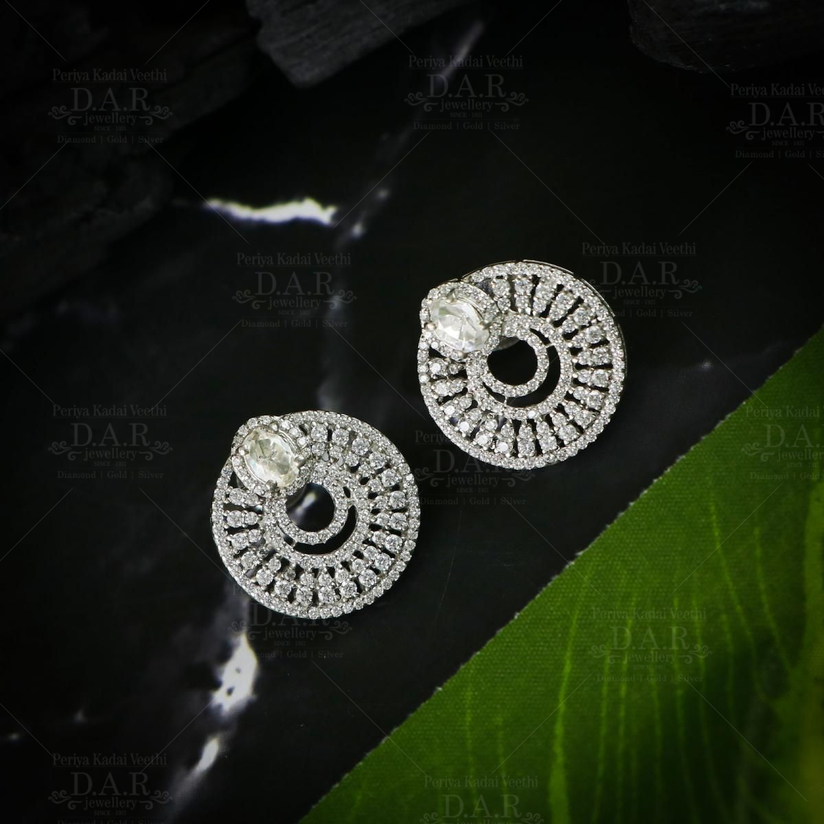 Eva CZ Stone Earrings- Swaabhi - Swaabhi