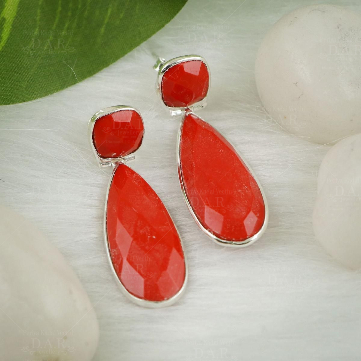 Red Coral Earrings - Intini Jewels