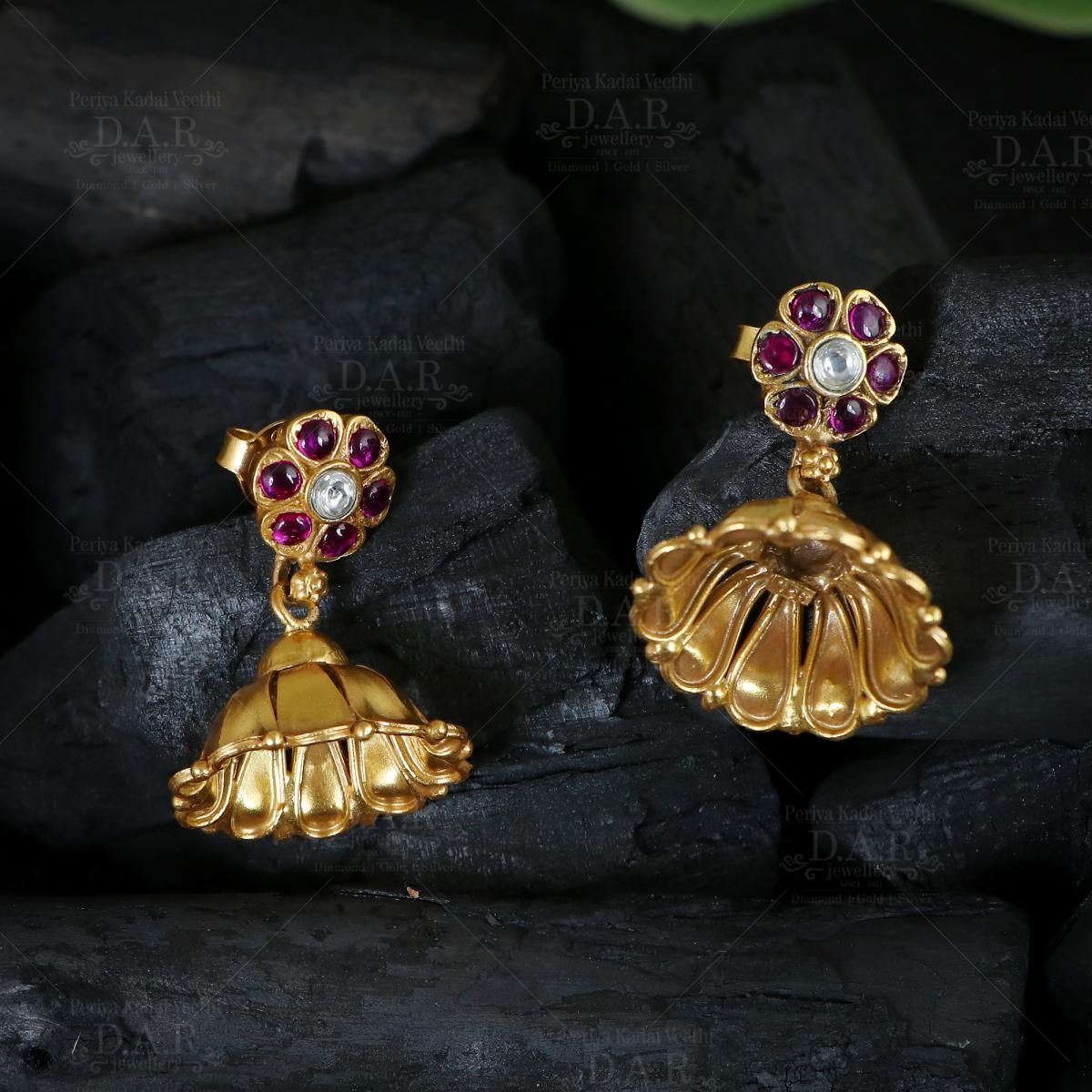 German Silver Premium Quality Gold Plated Stone Work Designer Earring for  Women and Girls. | K M HandiCrafts India