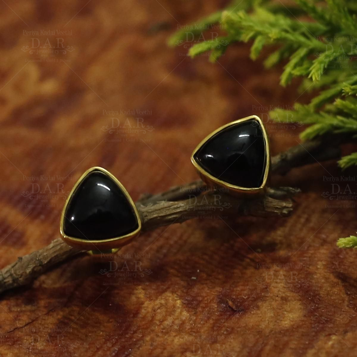 Silver Petal Drop Black Onyx Earrings