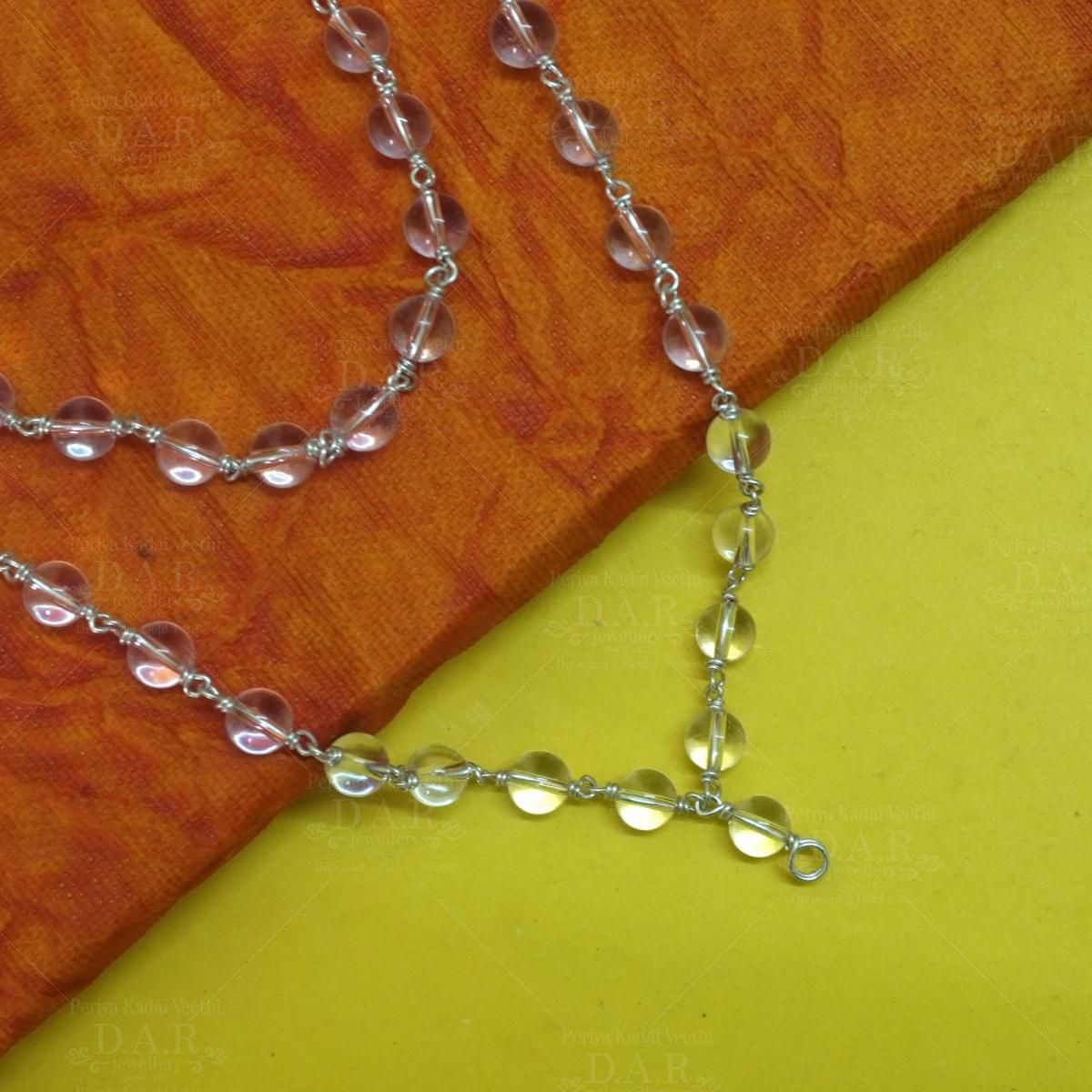 Sphatik mala deals in silver chain