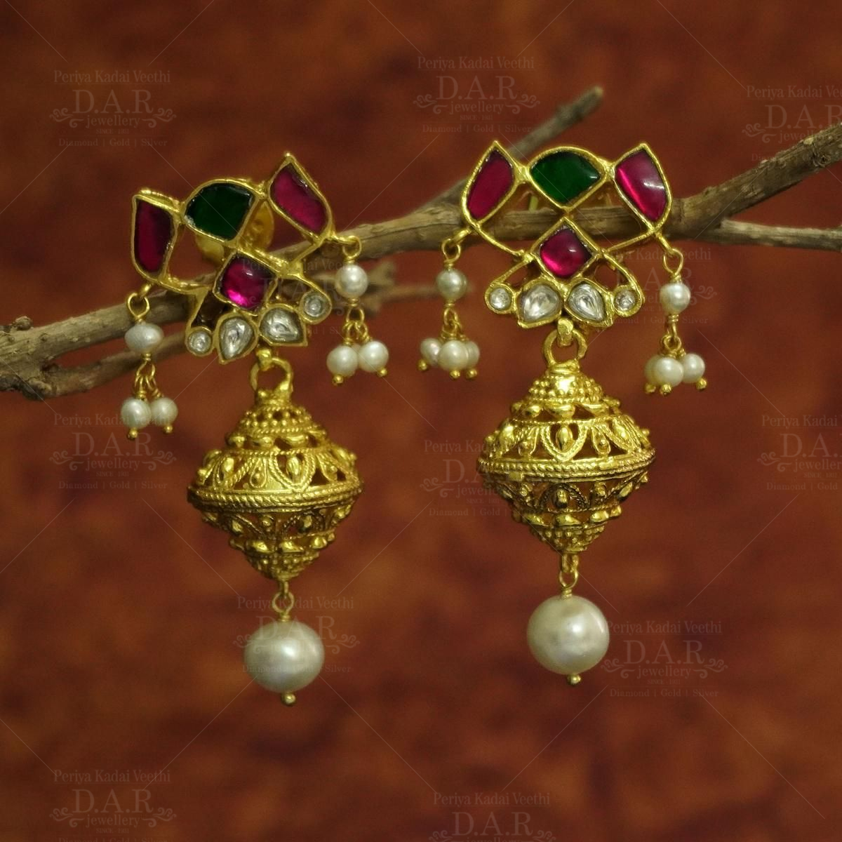 Buy Big Size Party Wear Zircon Stone Earrings Online